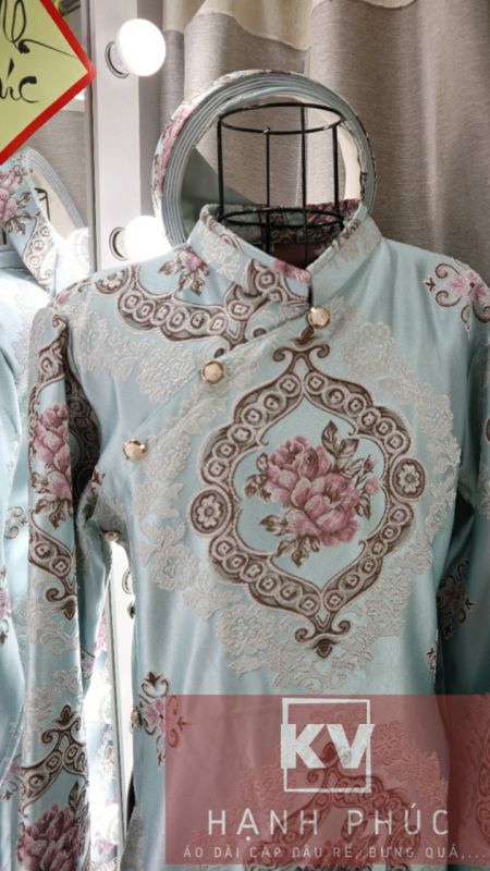 ÁO DÀI RỂ XANH GẤM BIỂN