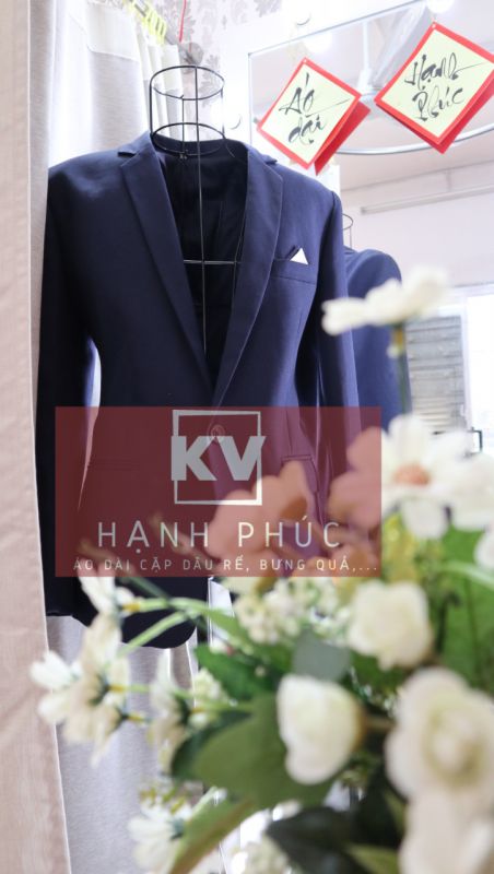 ÁO VEST NAM XANH ĐEN